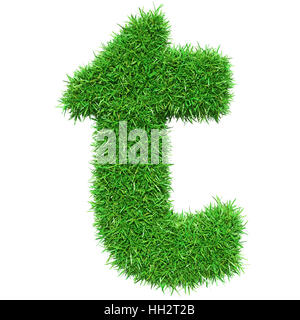 Green Grass Letter T Stock Photo