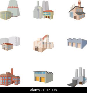 Plant icons set, cartoon style Stock Vector