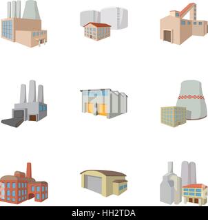 Production icons set, cartoon style Stock Vector