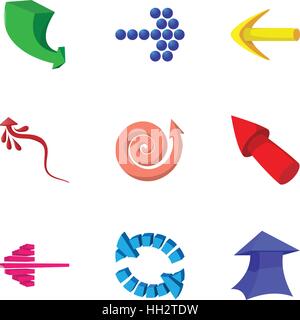 Direction icons set, cartoon style Stock Vector