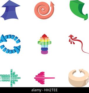 Index icons set, cartoon style Stock Vector