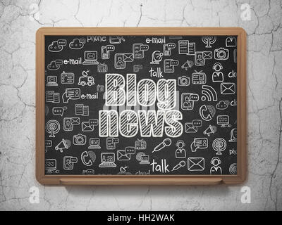 News concept: Blog News on School board background Stock Photo