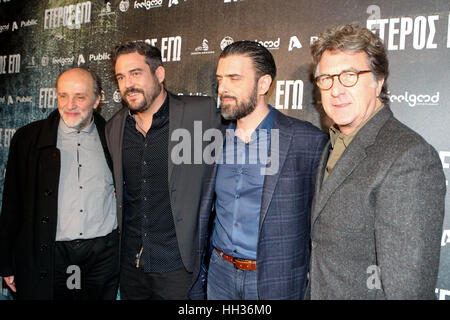 Athens, Greece. 16th Jan, 2017. Francois Cluzet with the rest of the cast attend the premiere of the Greek film ''Eteros Ego''. Francois Cluzet participates in this film. Credit: Aristidis Vafeiadakis/ZUMA Wire/Alamy Live News Stock Photo