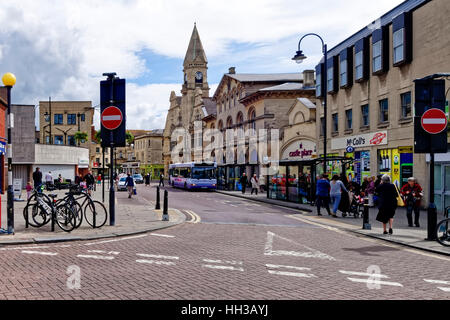 Market Street in Trowbridge, Wiltshire, United Kingdom. Stock Photo