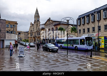 Market Street in Trowbridge, Wiltshire, United Kingdom. Stock Photo