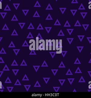 vector seamless pattern - light violet chaotic triangles on dark violet background Stock Vector