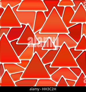 abstract vector stained-glass mosaic background - red and orange triangles Stock Vector