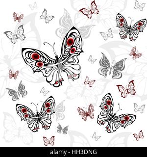 Abstract Seamless Pattern Background with Butterfly. Vector ...