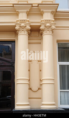 beautiful columns on the facade of building Stock Photo