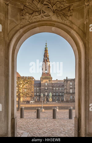 Christianborg palace courtyard view in Copenhagen, Denmark