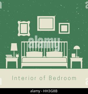 Bedroom interior Stock Vector