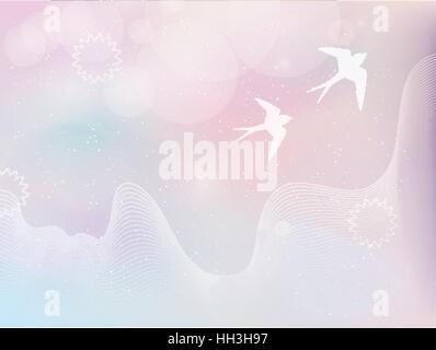 flying birds in pastel Stock Vector