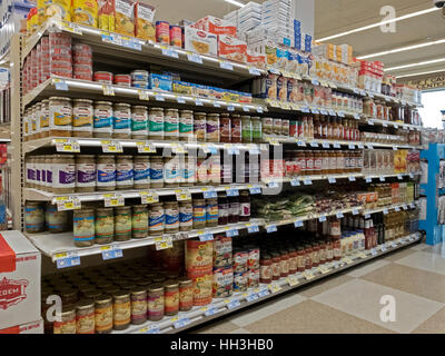 Shelves of Kosher for Passover food for sale at Waldbaums supermarket ...