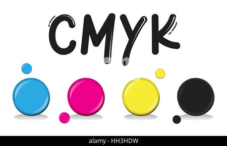 CMYK Creative Design Color Ink Mixture Printing Concept Stock Photo