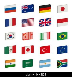 Flags icons Stock Vector