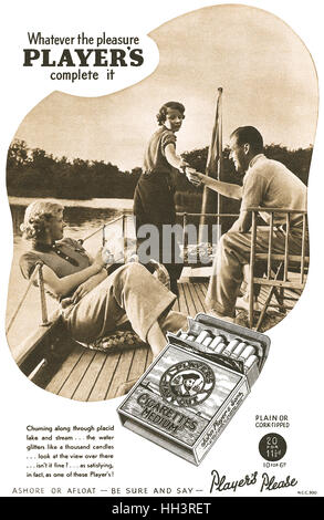 1935 British advertisement for Player's Navy Cut Cigarettes Stock Photo