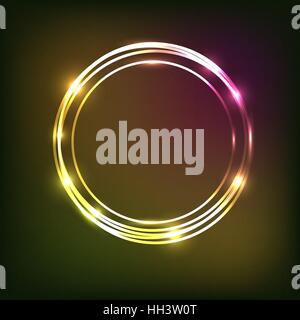 Abstract colorful neon background with circles, stock vector Stock Vector