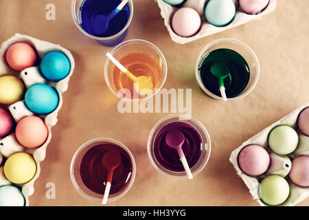 Directly above view of Easter decorations Stock Photo