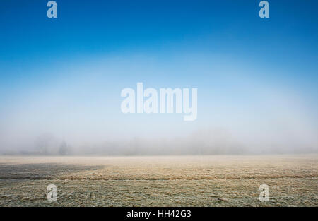 Mist / Fog bow in the frosty Oxfordshire countryside. UK Stock Photo