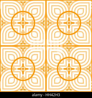 Celtic style petal tile - symmetrical, editable, vector, background, wallpaper, pattern (Orange) Stock Vector