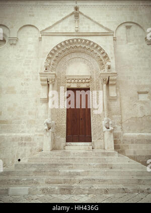 Detail of facade Cathedral of the Madonna della Bruna and Sant'Eustachio - Matera  - Italy Stock Photo