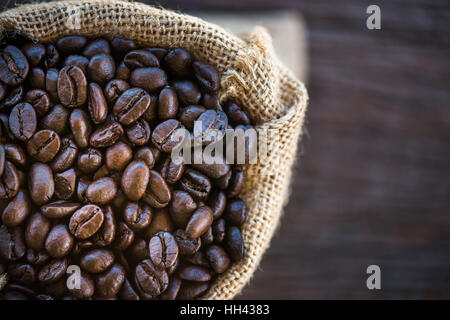 coffee beans in a sack bag Stock Photo