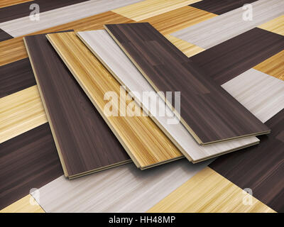 Wooden laminated sheet advertising CGI. 3d illustration Stock Photo