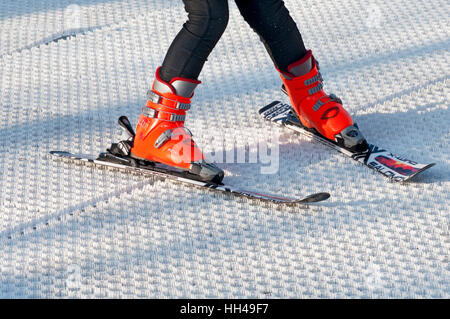 Italy, Lombardy, Ski School on a Dry Ski Slope Stock Photo