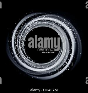 Abstract background with blue luminous swirling backdrop. Glowing spiral. Vector Stock Vector