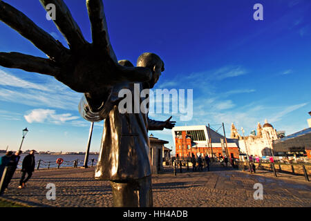 Billy Fury statue at the Albert Dock Liverpool UK Stock Photo
