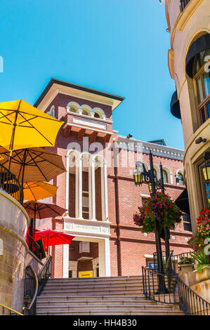 Stairway to Two Rodeo Drive in Beverly Hills. A shopping district known for designer label and haute couture fashion Stock Photo