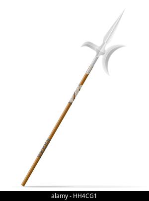 battle spear medieval stock vector illustration isolated on white background Stock Vector