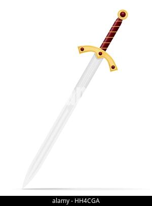 battle sword medieval stock vector illustration isolated on white background Stock Vector