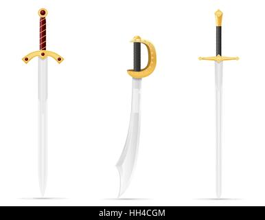 battle sword medieval stock vector illustration isolated on white background Stock Vector