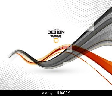 Abstract vector background, gray and orange waved lines for brochure, website, flyer design.  illustration eps10 Stock Vector