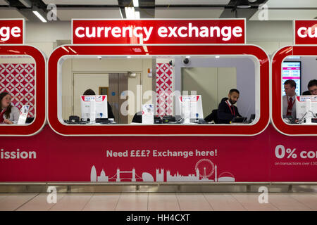 Bureau de Change currency exchange office operated by Moneycorp; North Terminal, Gatwick airport. London. UK. (85)