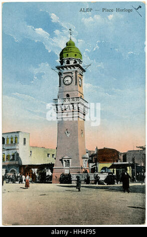 Bab al-Faraj Clock tower - Aleppo, Syria Stock Photo