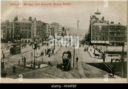 O'Connell Bridge and Sackville Street, Dublin, Ireland Stock Photo