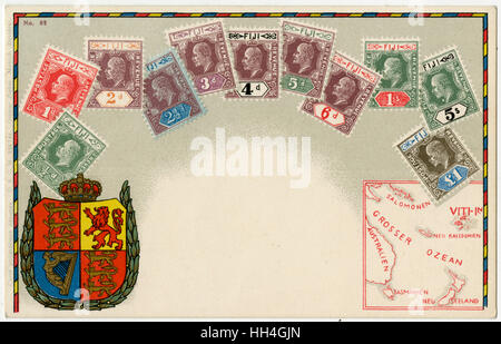 Stamp Card produced by Ottmar Zeihar - Fiji Stock Photo