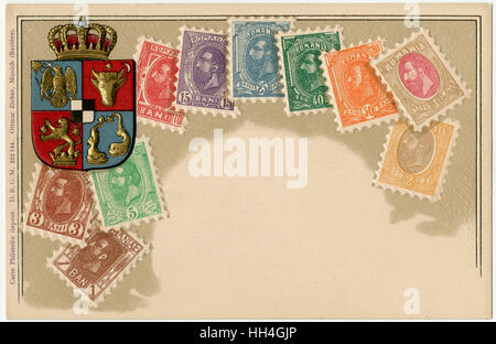 Stamp Card produced by Ottmar Zeihar - Romania Stock Photo