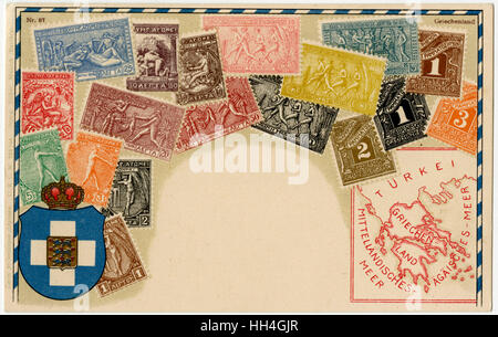 Stamp Card produced by Ottmar Zeihar - Greece Stock Photo