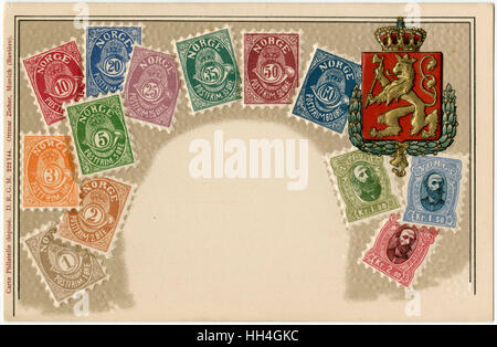 Stamp Card produced by Ottmar Zeihar - Norway Stock Photo