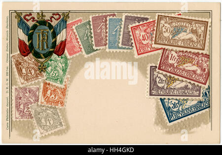 Stamp Card produced by Ottmar Zeihar - France Stock Photo