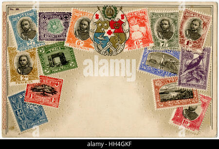 Stamp Card produced by Ottmar Zeihar - Tonga Stock Photo