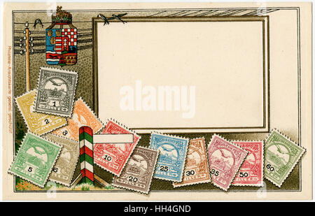 Stamp Card produced by Ottmar Zeihar - Hungary Stock Photo