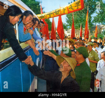 Communist China - students leave for university Stock Photo