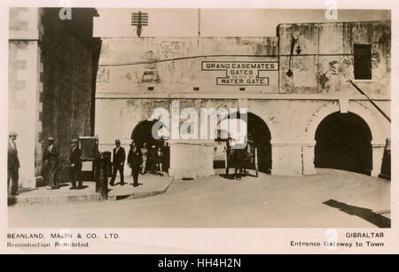 Grand Casemates Gate on site of the Water Gate, Gibraltar Stock Photo