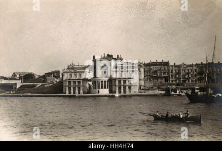 Sevastopol, Crimea, Ukraine - The Lunacharsky Sevastopol Academic Theatre of Drama (founded in 1911) on the waterfront at the end of Primorsky boulevard. Anatoly Vasilyevich Lunacharsky (1875-1933) was a Russian Marxist revolutionary and first Soviet Peop Stock Photo