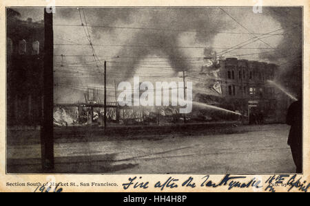 Fire after the Earthquake - San Francisco Stock Photo