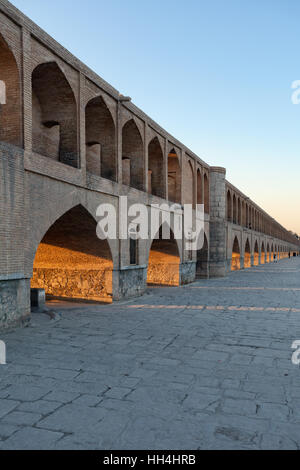 Sio Seh bridge ( Bridge of 33 Arches ) over Zayandeh river, Isfahan, Iran Stock Photo